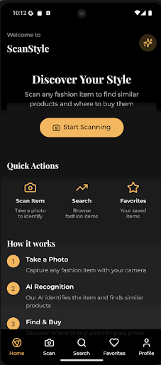ScanStyle app demonstrating its style discovery feature on a phone